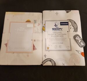 Pottery Barn Kids Snoopy Glow in the Dark Pillowcase - White and Black